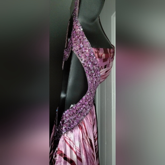 Women's Pink Formal, Prom of Cocktai Dress with Sequins, Stones & Embellishments - Picture 6 of 16